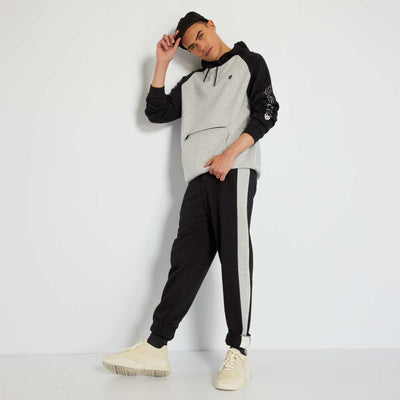 Pantalon de jogging avec bandes contrastantes noir