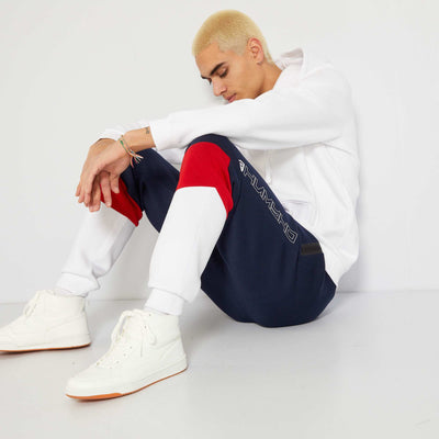 Pantalon de jogging color-block en n opr ne Bleu marine