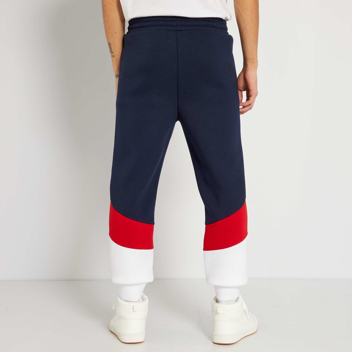 Pantalon de jogging color-block en n opr ne Bleu marine