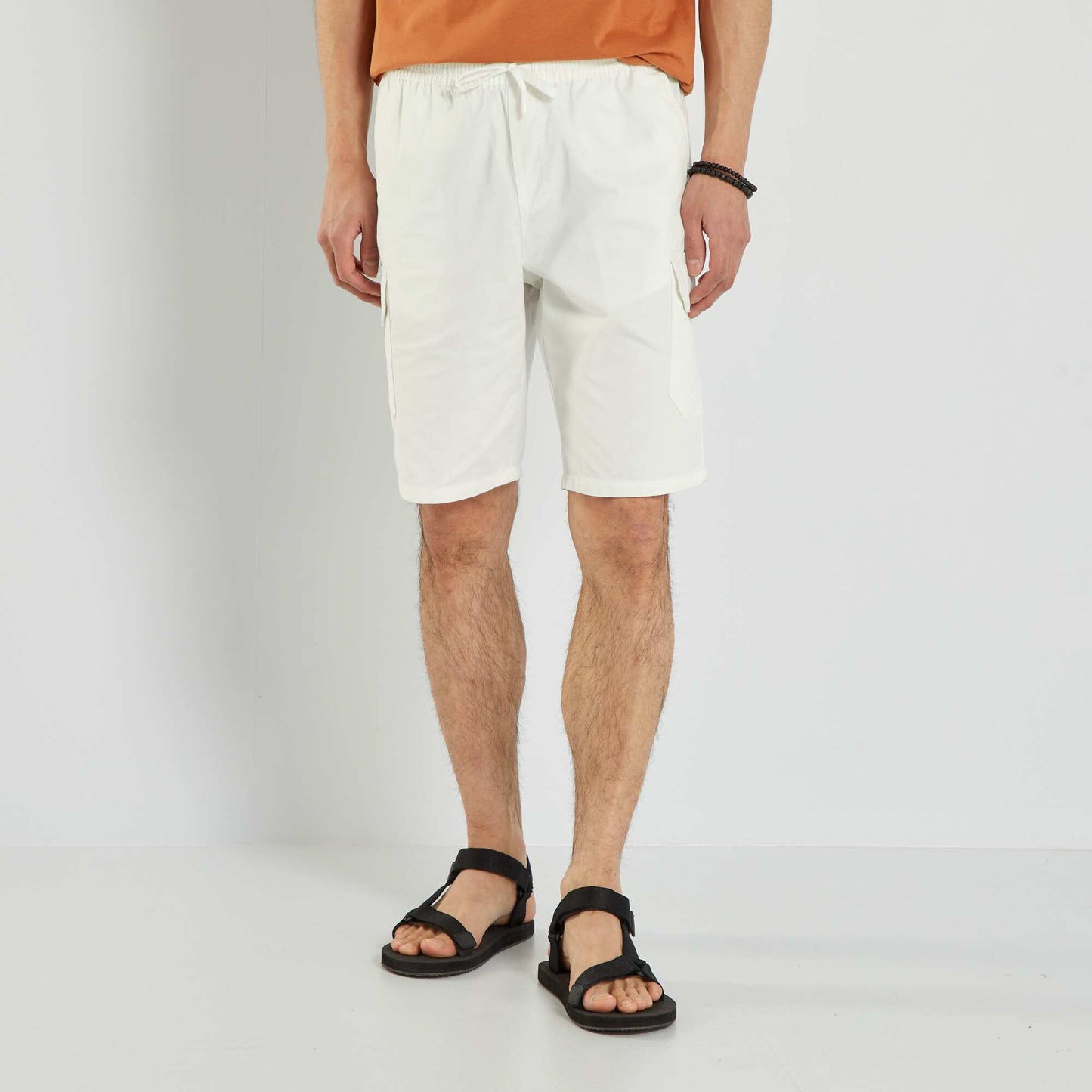 Bermuda en twill avec poches cargo Blanc