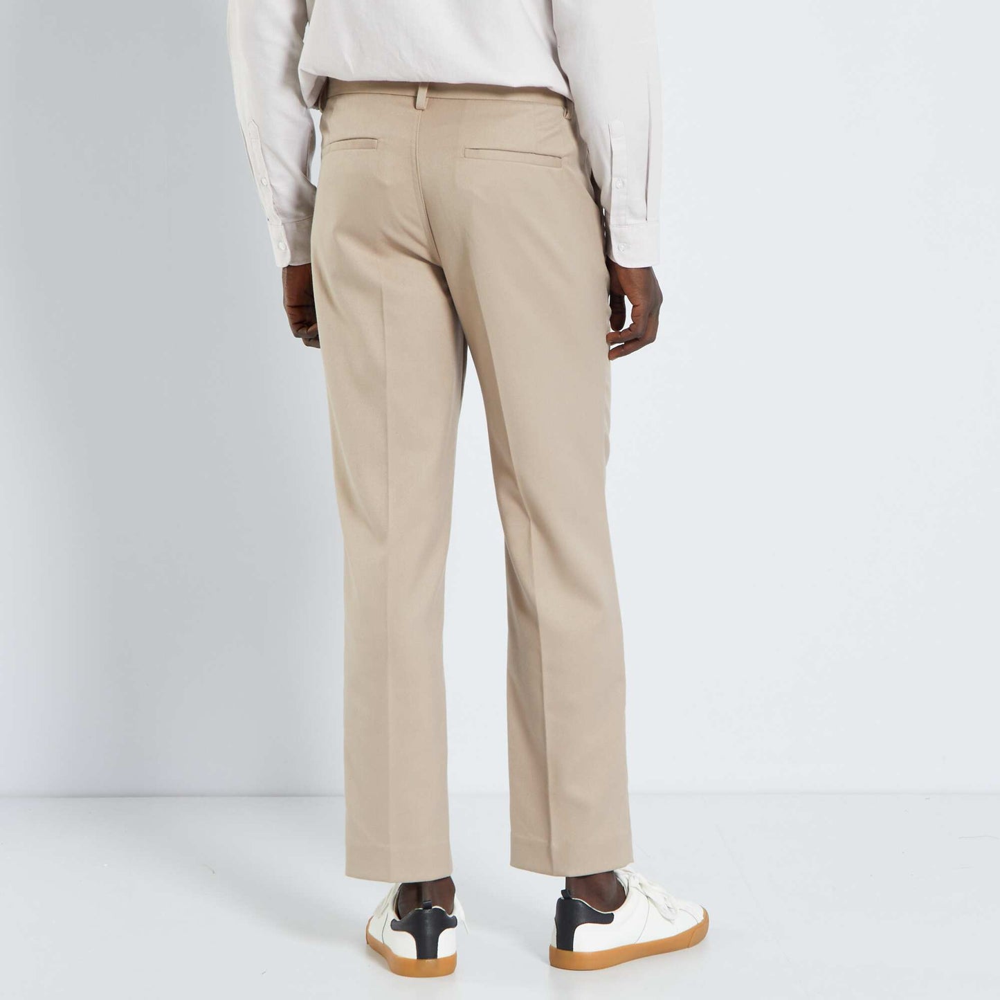 Pantalon slim cigarette stretch beige