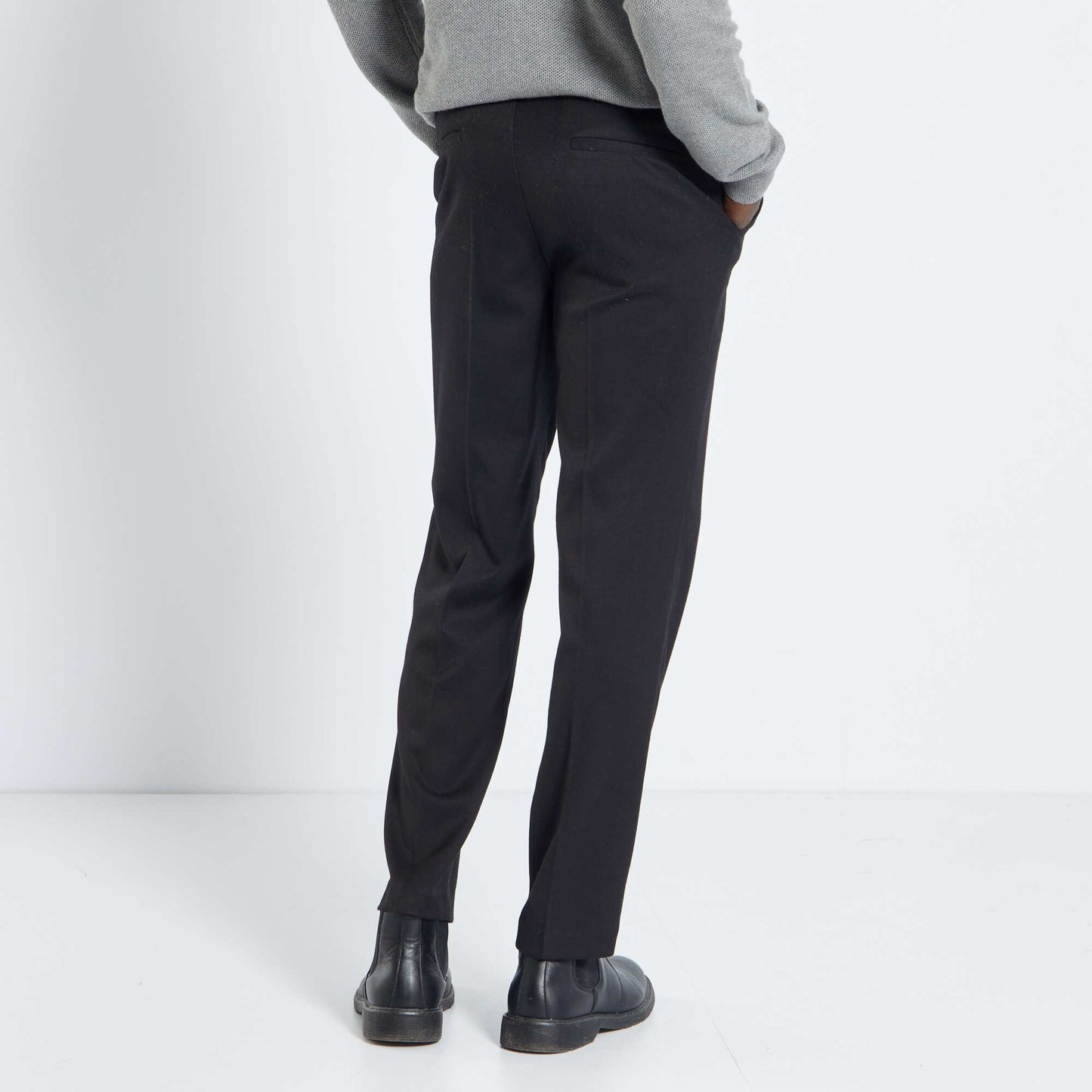 Pantalon slim cigarette stretch noir