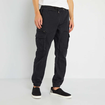 Pantalon jogger fit denim noir