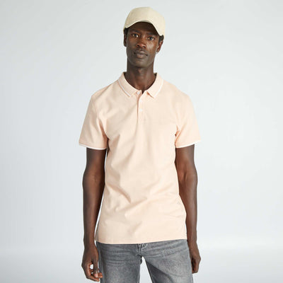 Polo en piqu de coton Rose