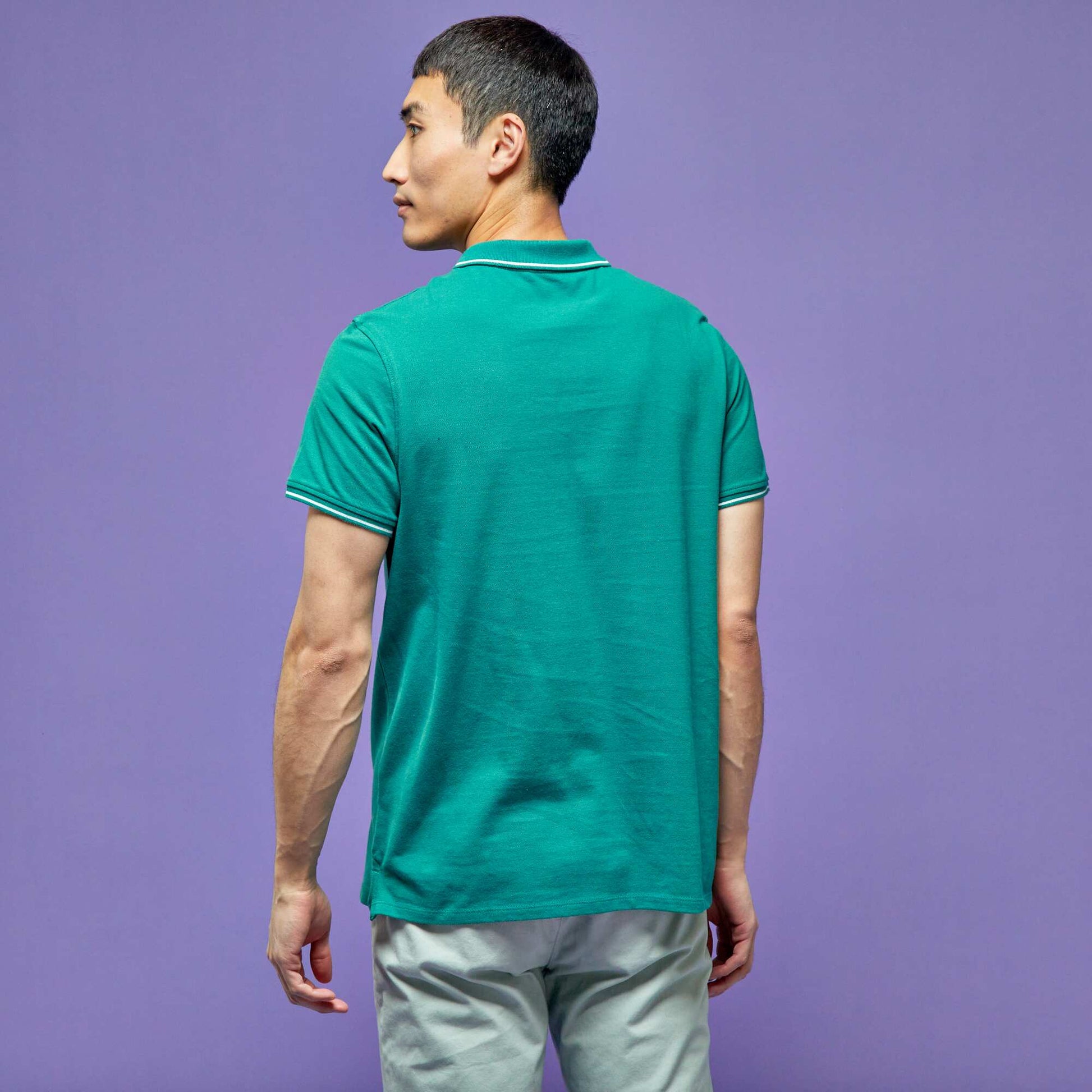 Polo en piqu de coton Vert