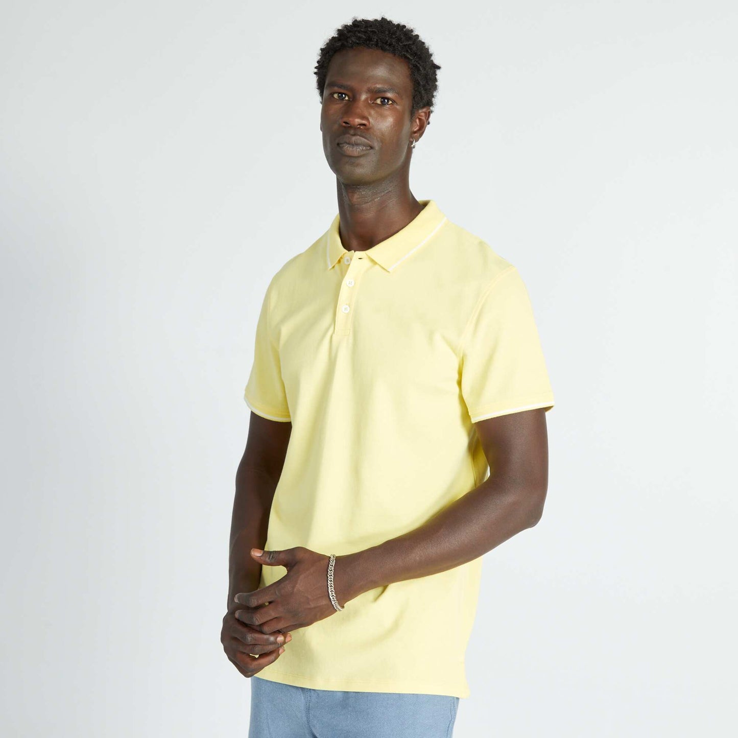 Polo en piqu de coton Jaune