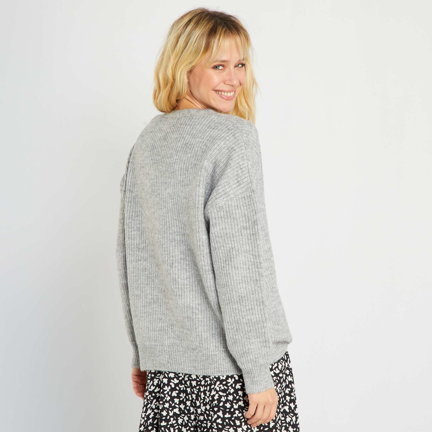Pull maille tricot Gris