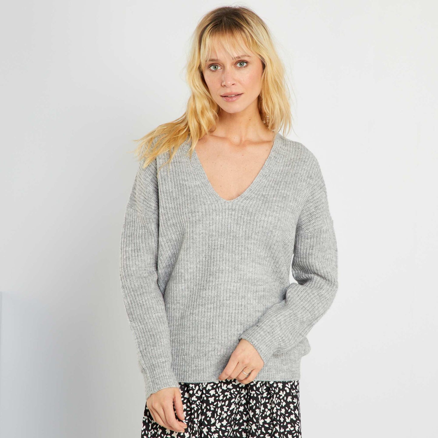 Pull maille tricot Gris