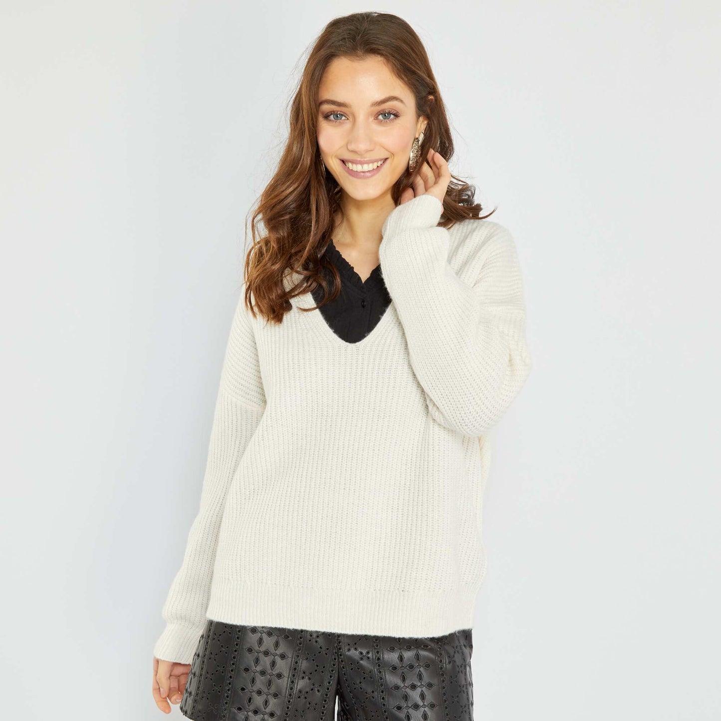 Pull maille tricot Rose poudr