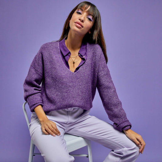 Pull maille tricot Violet