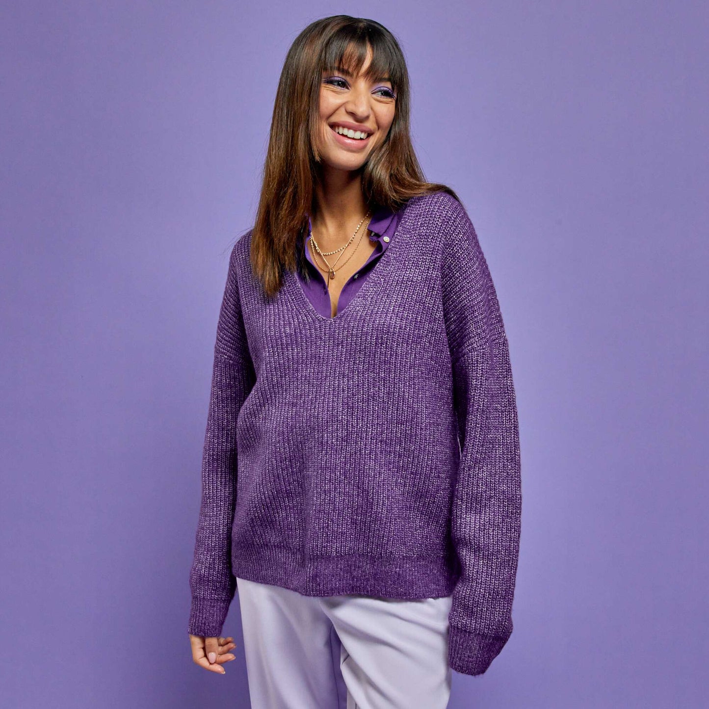 Pull maille tricot Violet