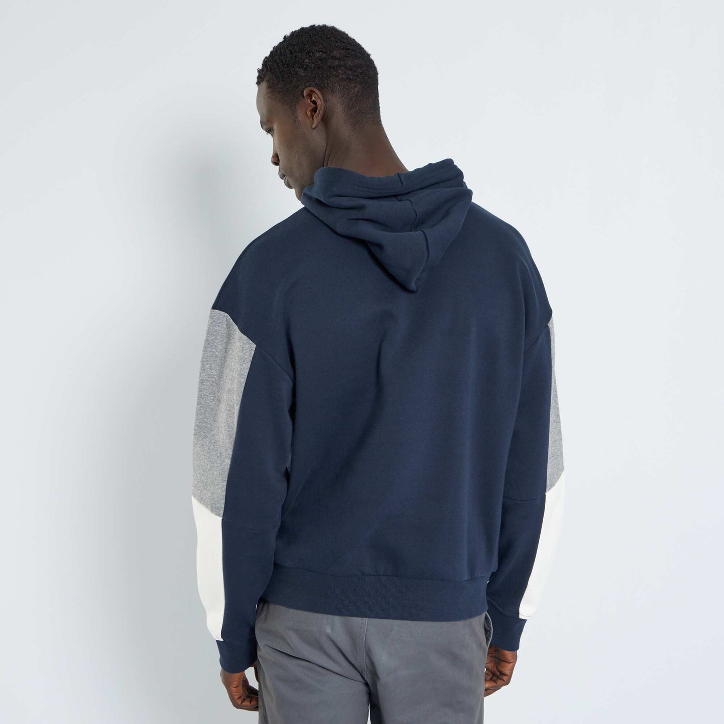 Sweat capuche en molleton color-block Bleu marine