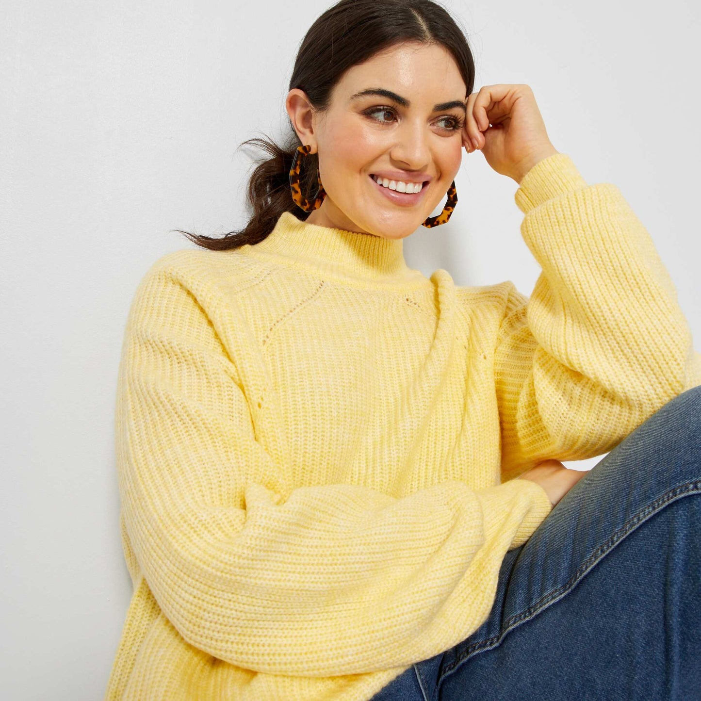 Pull en maille fantaisie Jaune