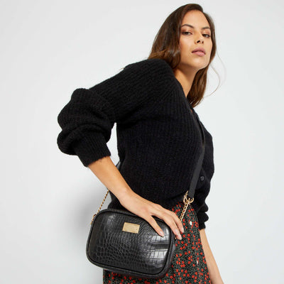Sac main effet croco NOIR