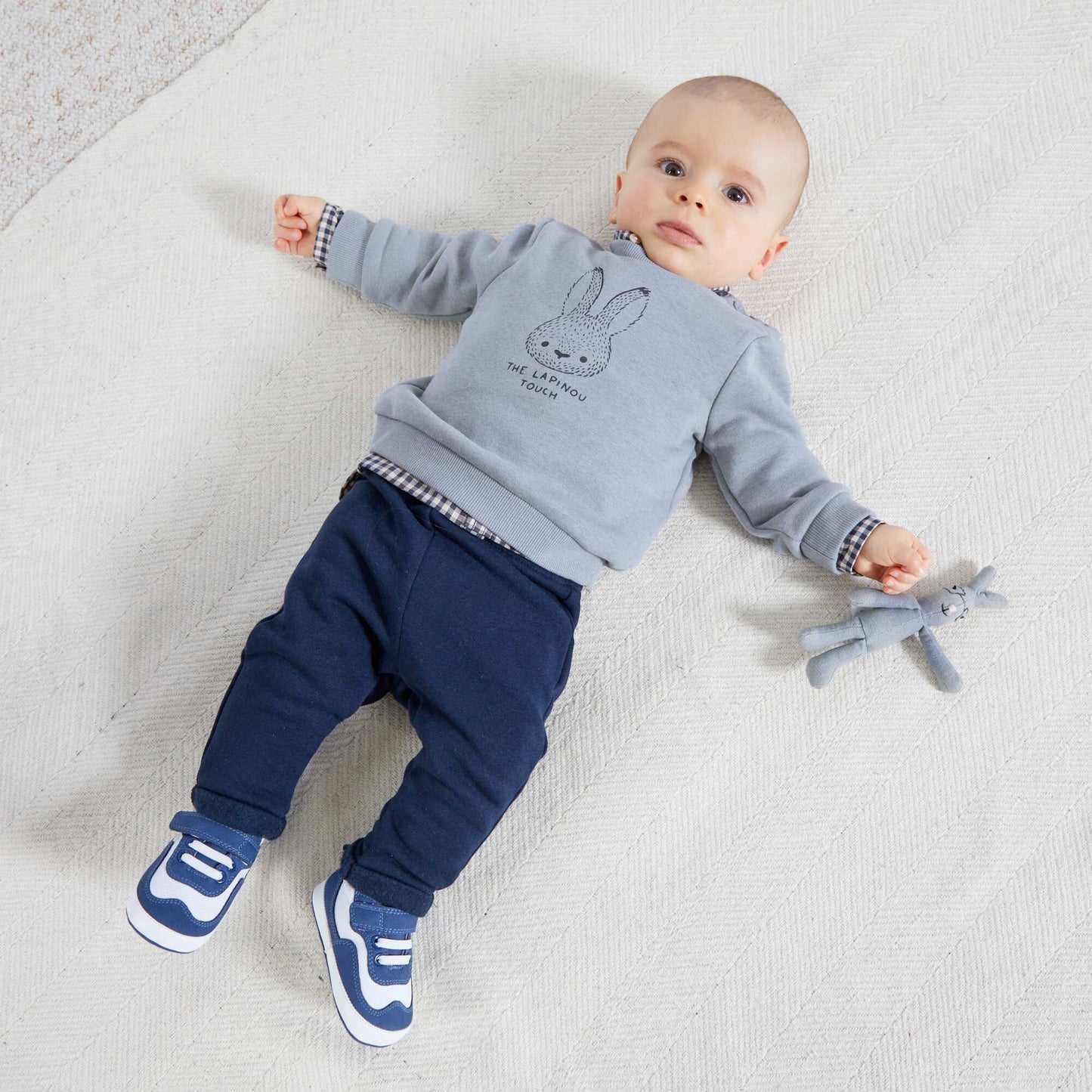Ensemble en molleton - sweat + pantalon - 2 pi ces Gris/marine