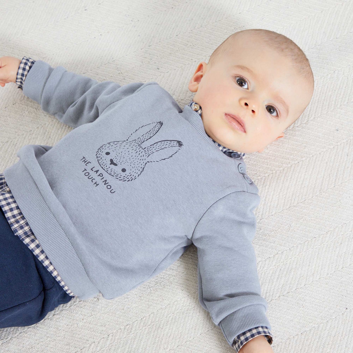 Ensemble en molleton - sweat + pantalon - 2 pi ces Gris/marine