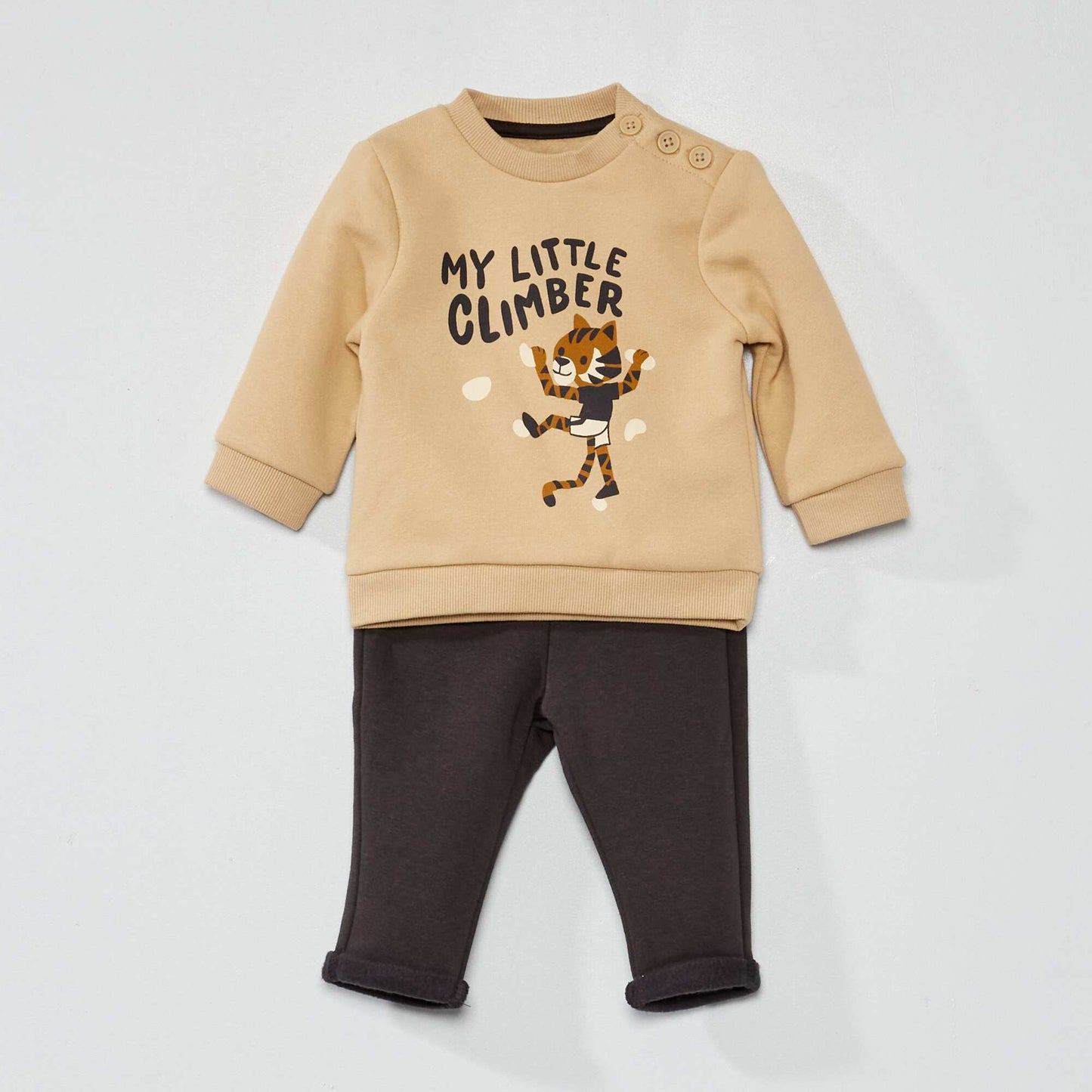 Ensemble en molleton - sweat + pantalon - 2 pi ces Beige
