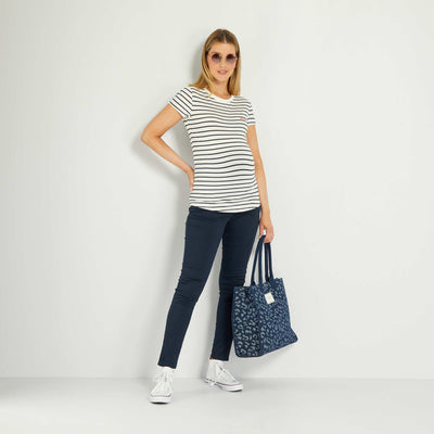 Pantalon en twill de grossesse bleu marine