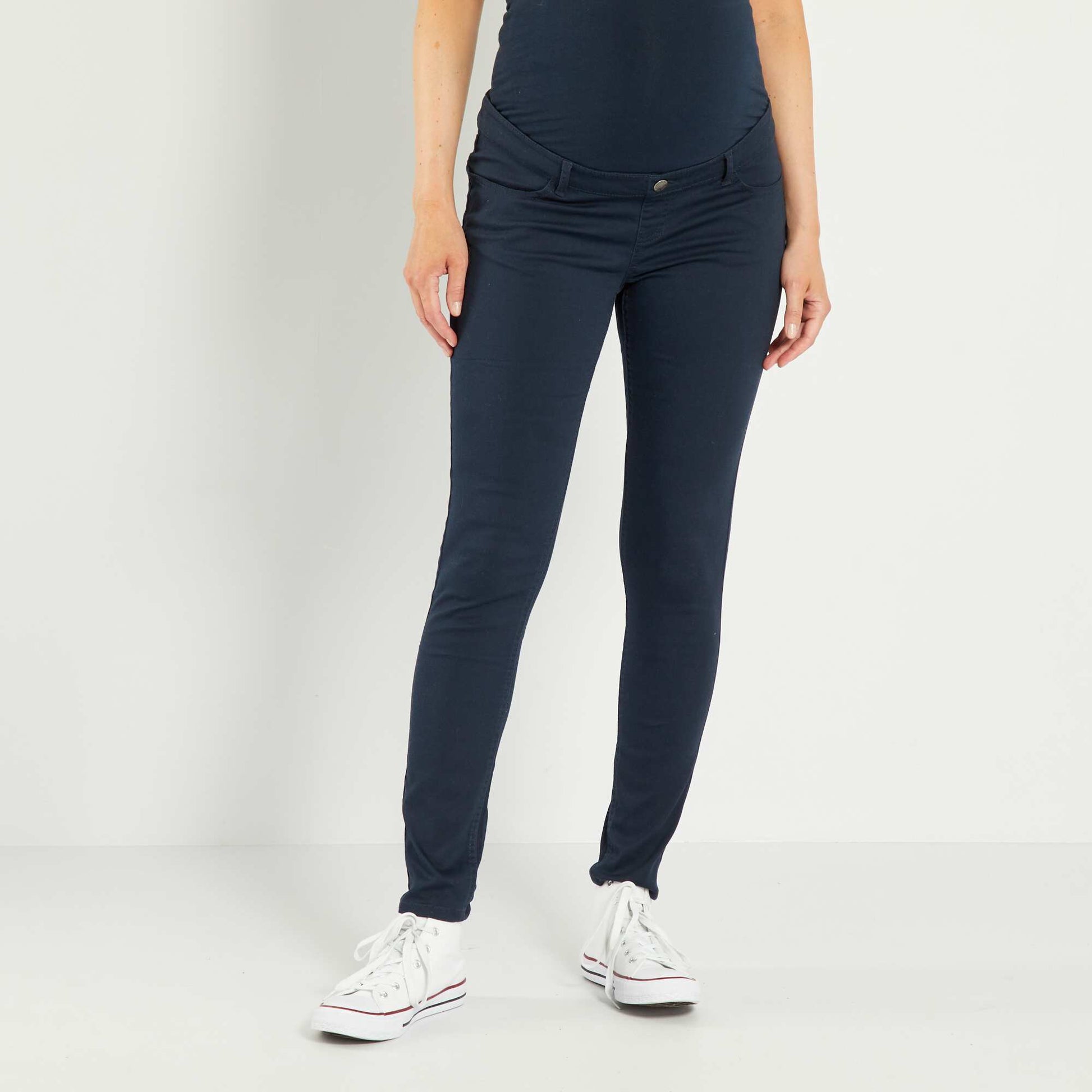 Pantalon en twill de grossesse bleu marine
