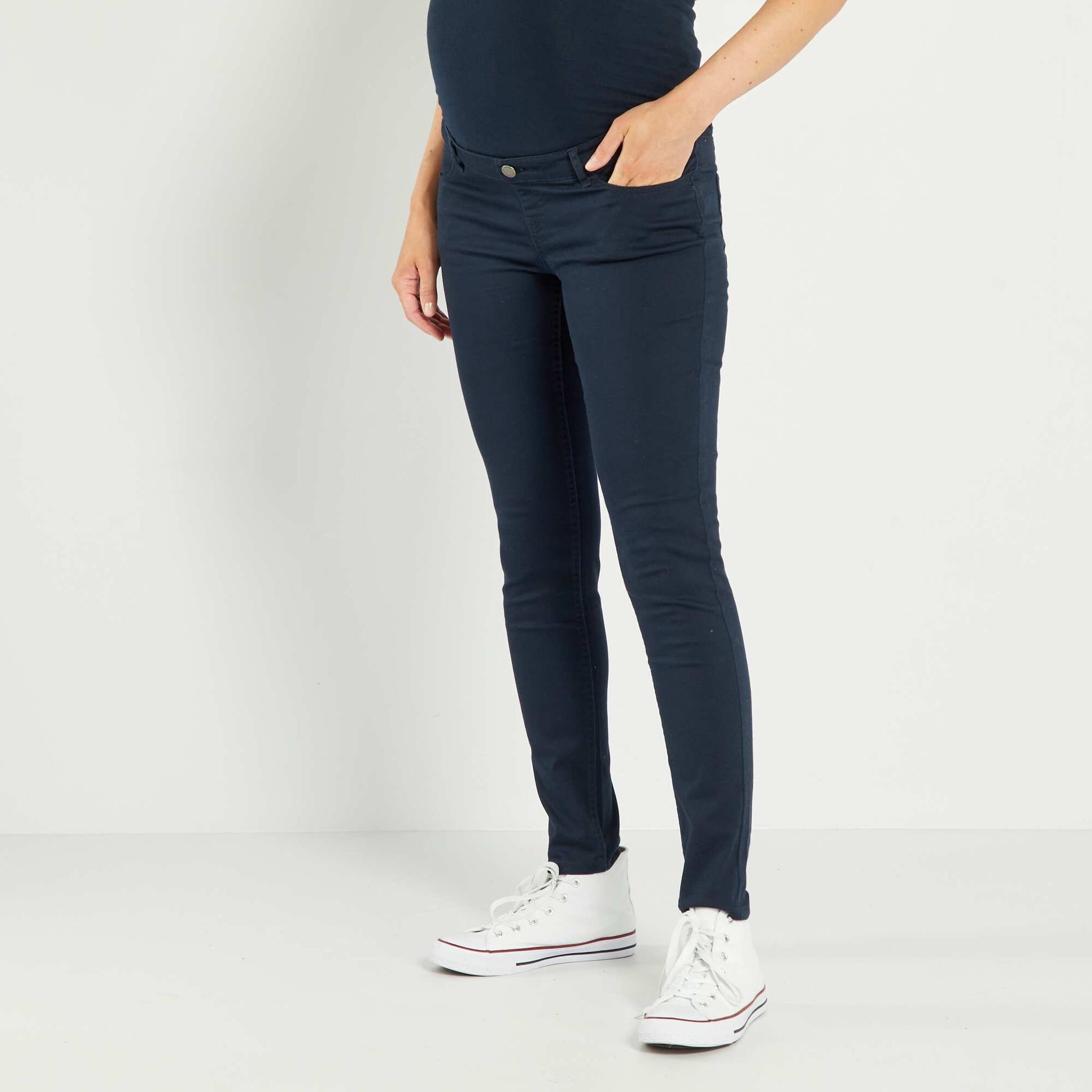 Pantalon en twill de grossesse bleu marine