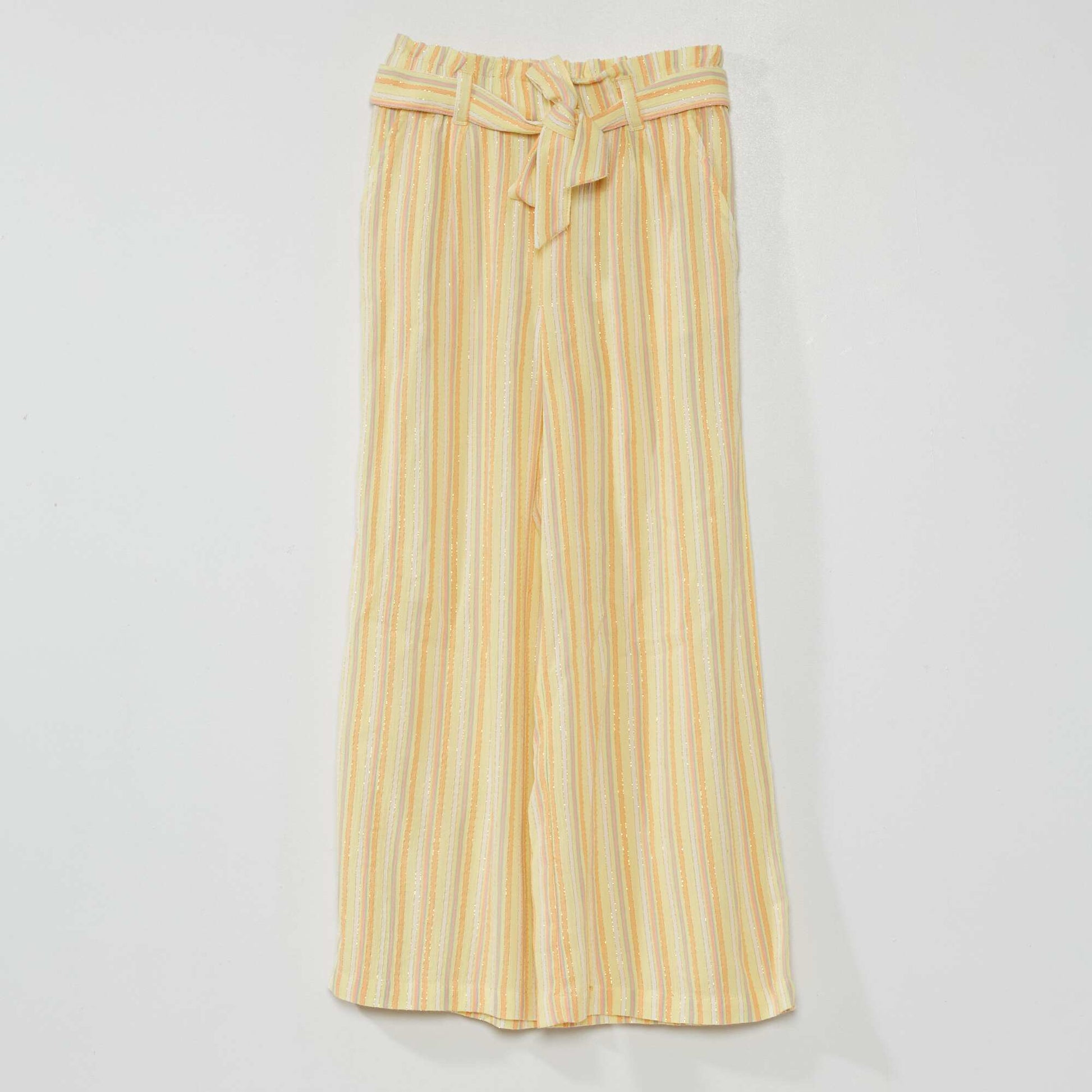Pantalon ray avec fils brillants Jaune