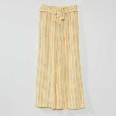 Pantalon ray avec fils brillants Jaune