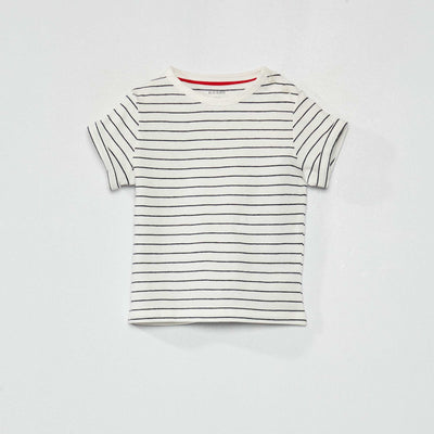Tee-shirt manches courtes imprim Blanc/bleu