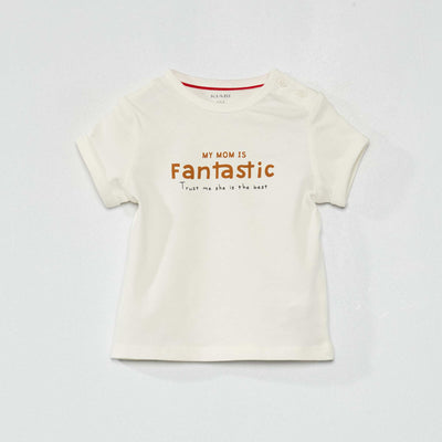 Tee-shirt manches courtes imprim Blanc