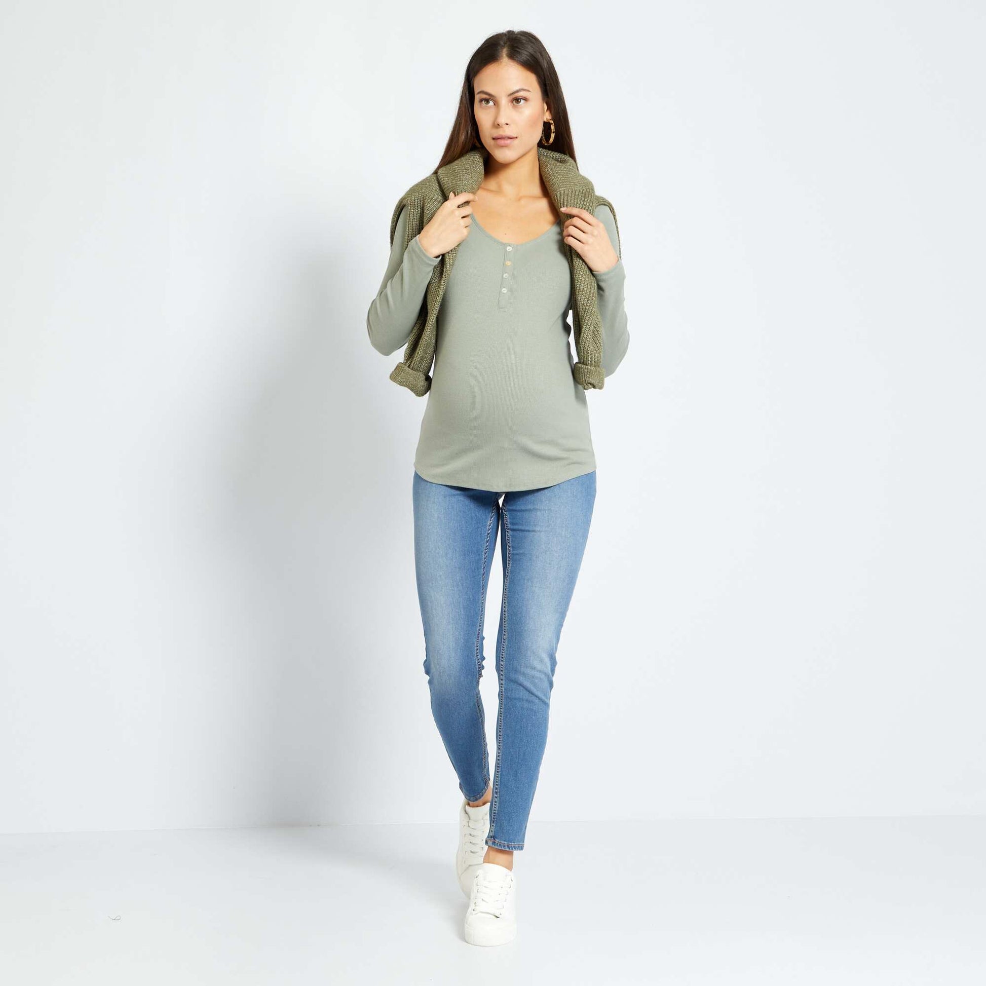 Jean skinny de maternit Bleu
