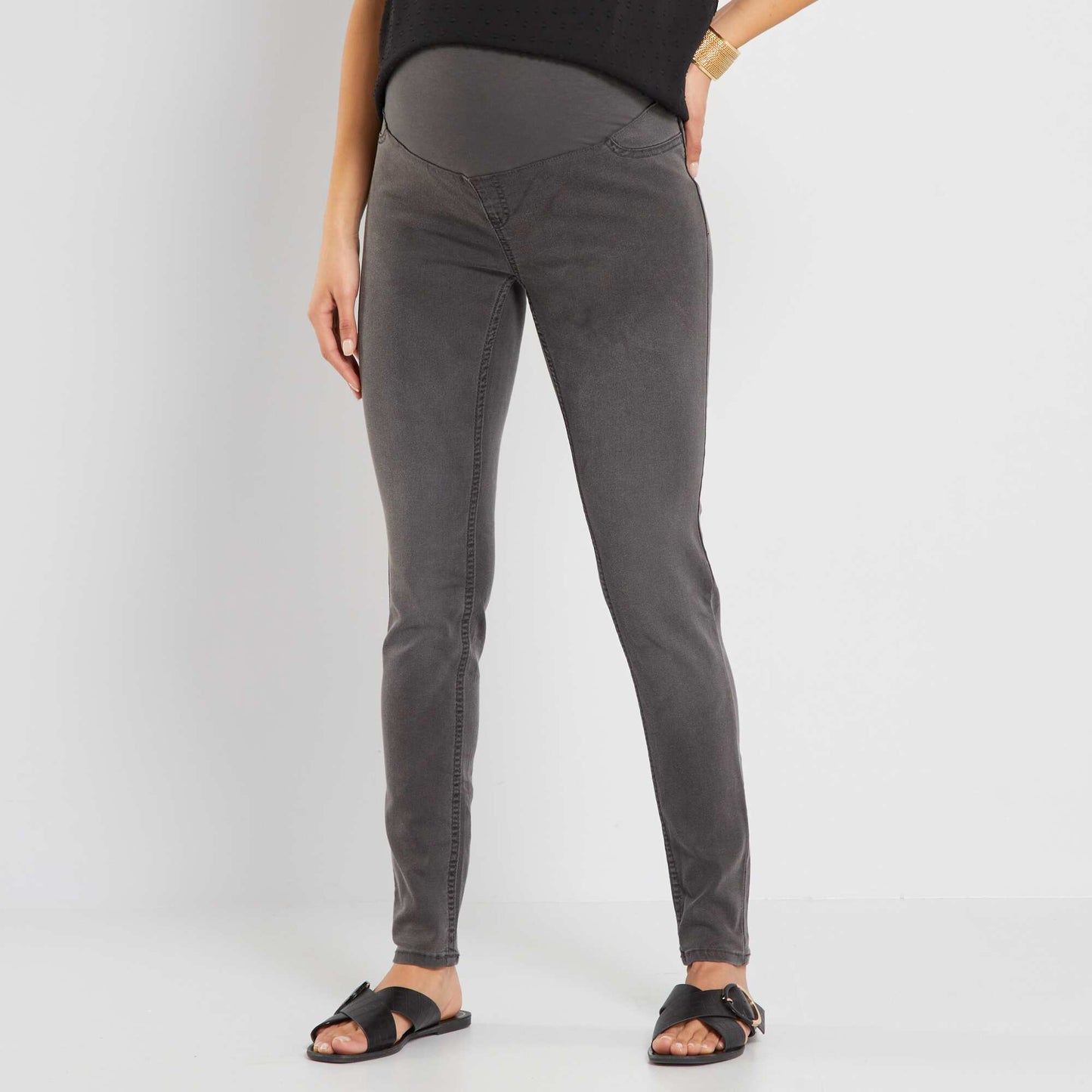 Jean skinny de maternit Gris