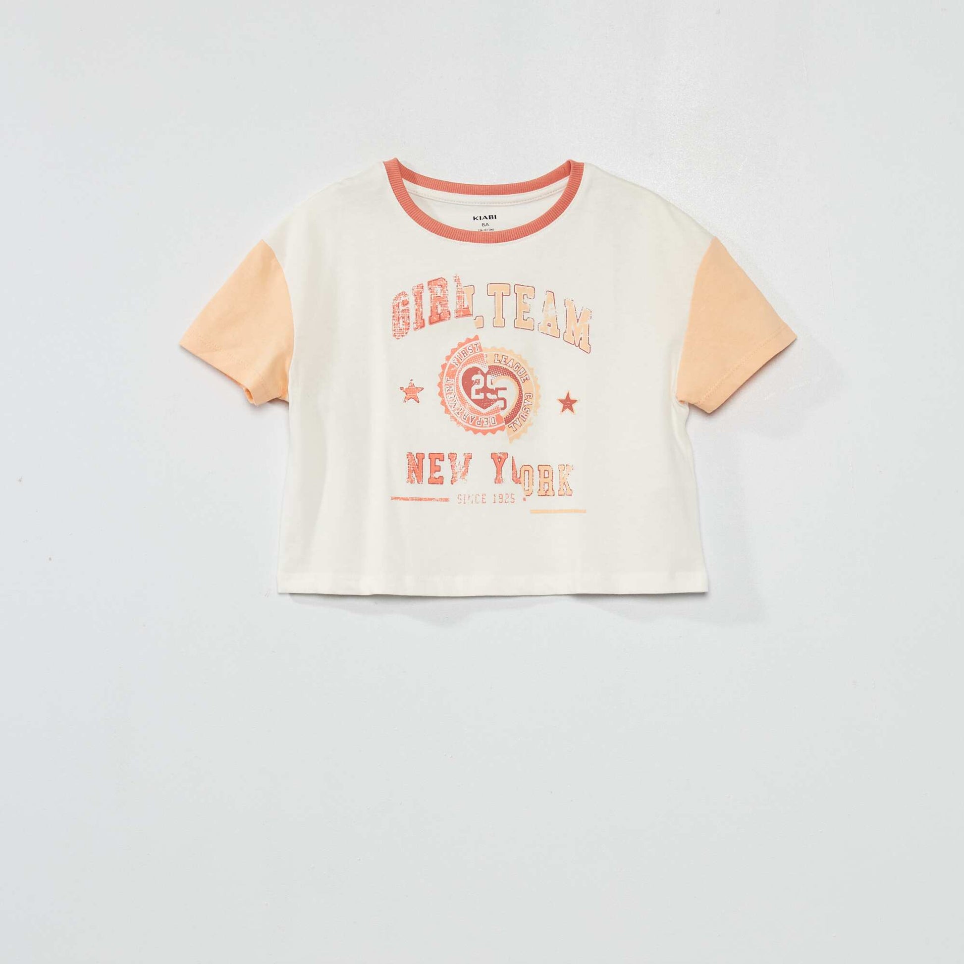 Crop-top bicolore en jersey Blanc
