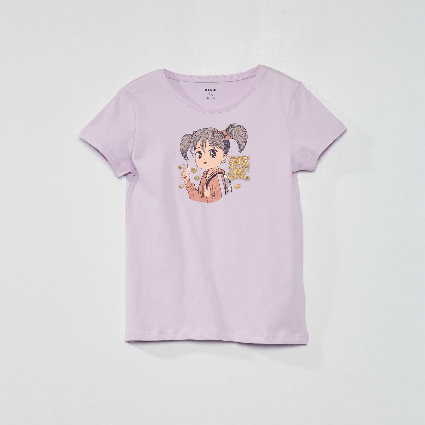Tee-shirt imprim 'manga' Violet