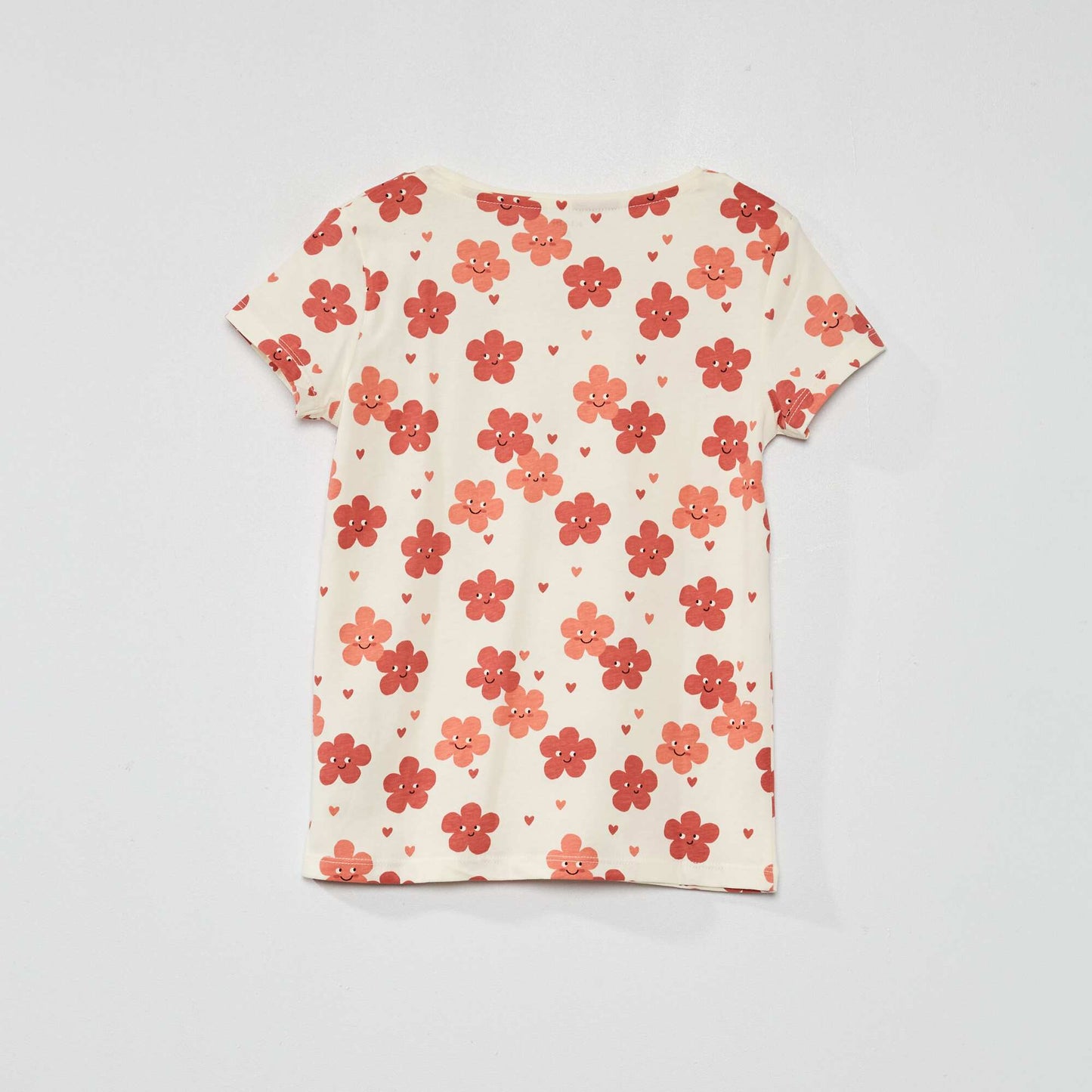 Tee-shirt imprim 'fleurs' Blanc/rose