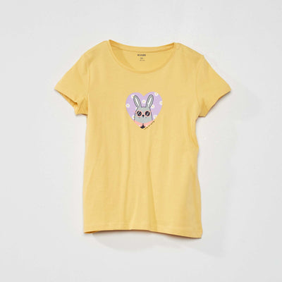 Tee-shirt imprim Jaune