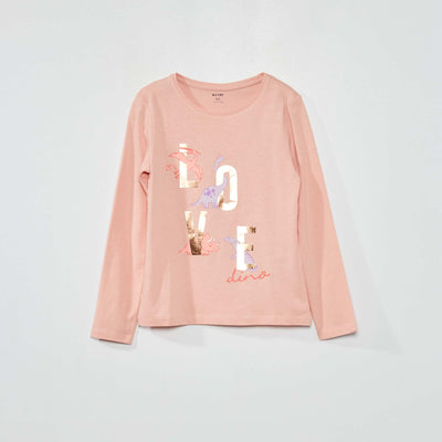 T-shirt en jersey avec imprim Rose 'dinosaure'