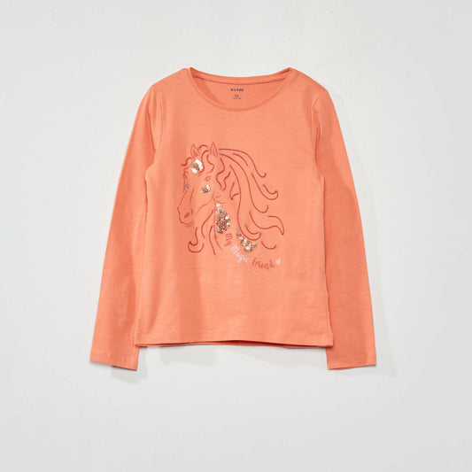 Tee-shirt manches longues imprim 'licorne' Terracotta 'licorne'