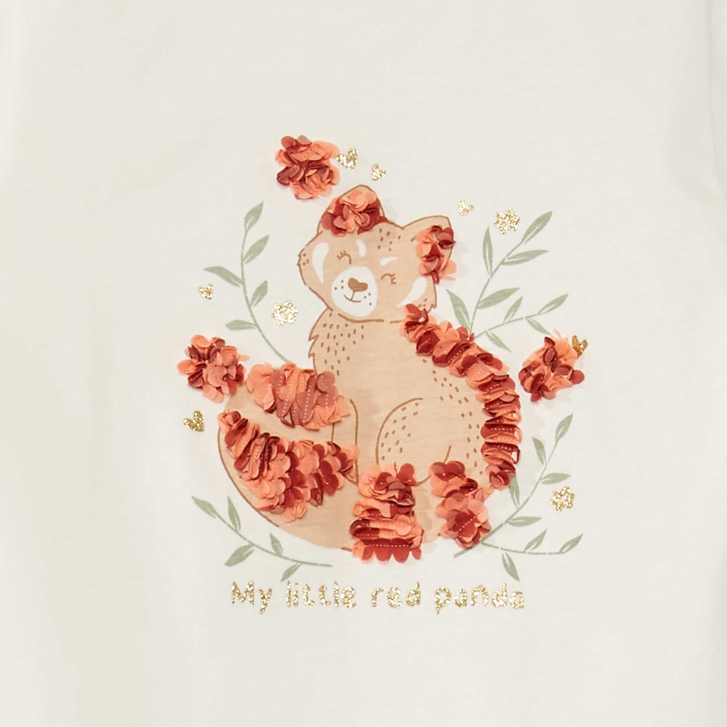 Tee-shirt manches longues imprim fantaisie Blanc 'panda'