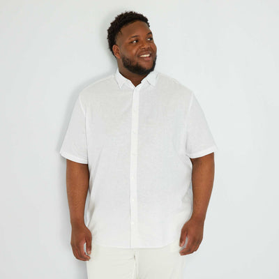 Chemise en lin uni blanc