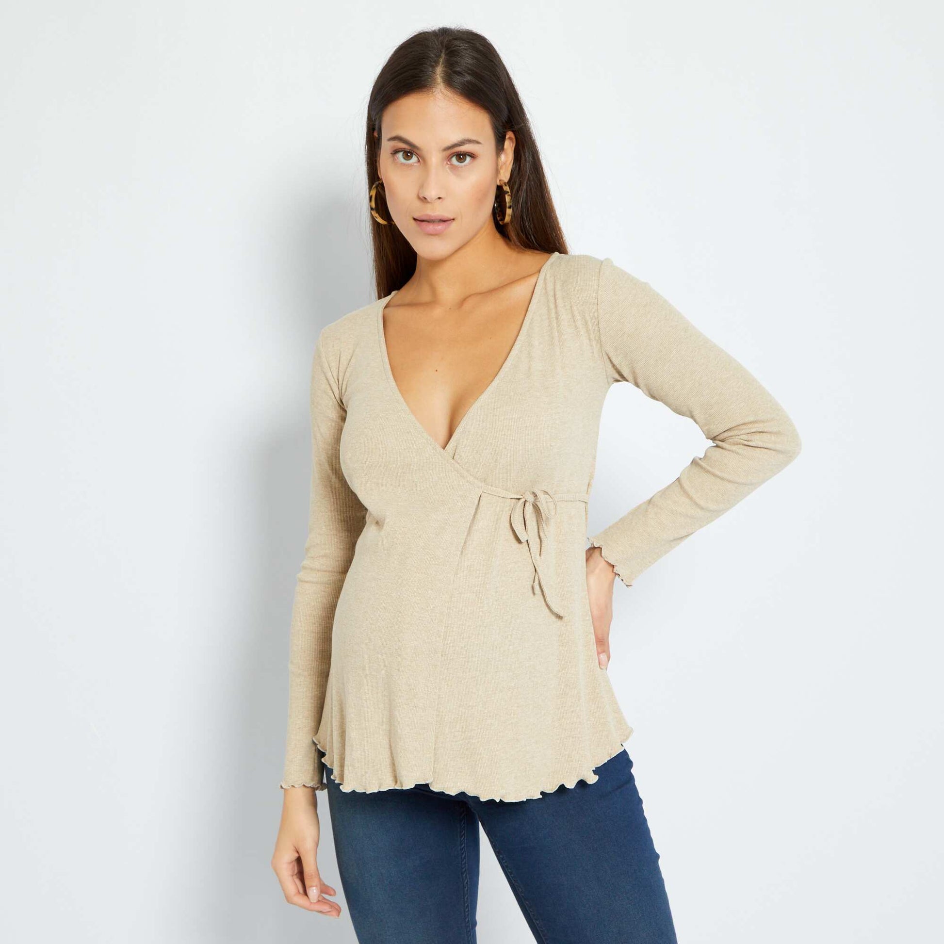 T-shirt d'allaitement Beige