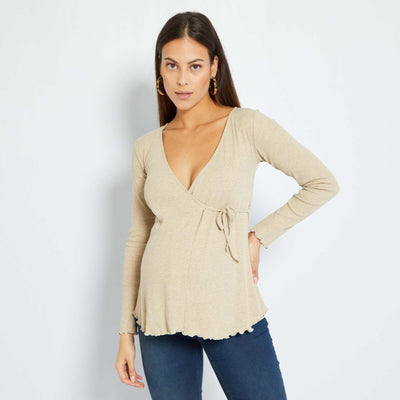 T-shirt d'allaitement Beige
