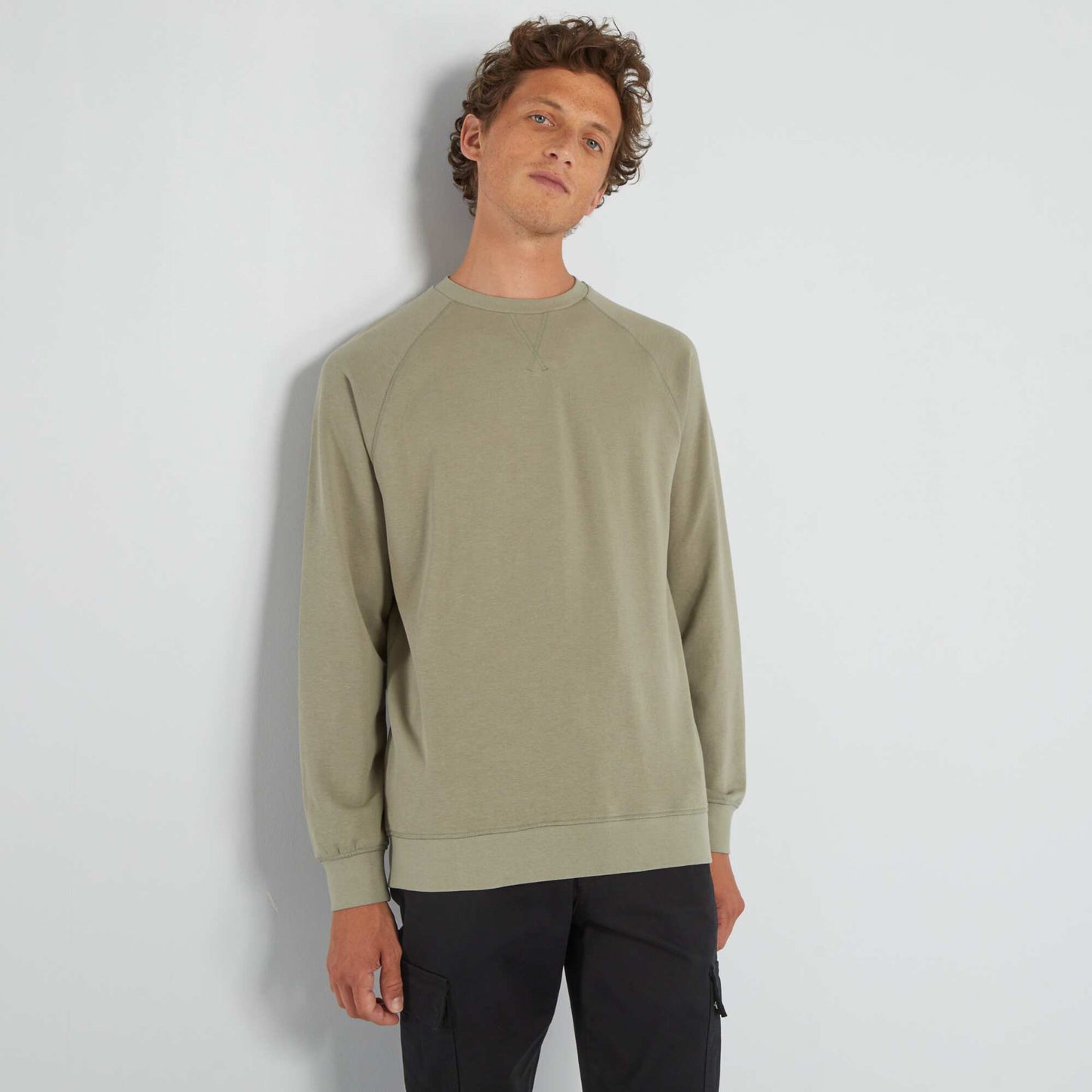 Sweat uni en molleton Vert