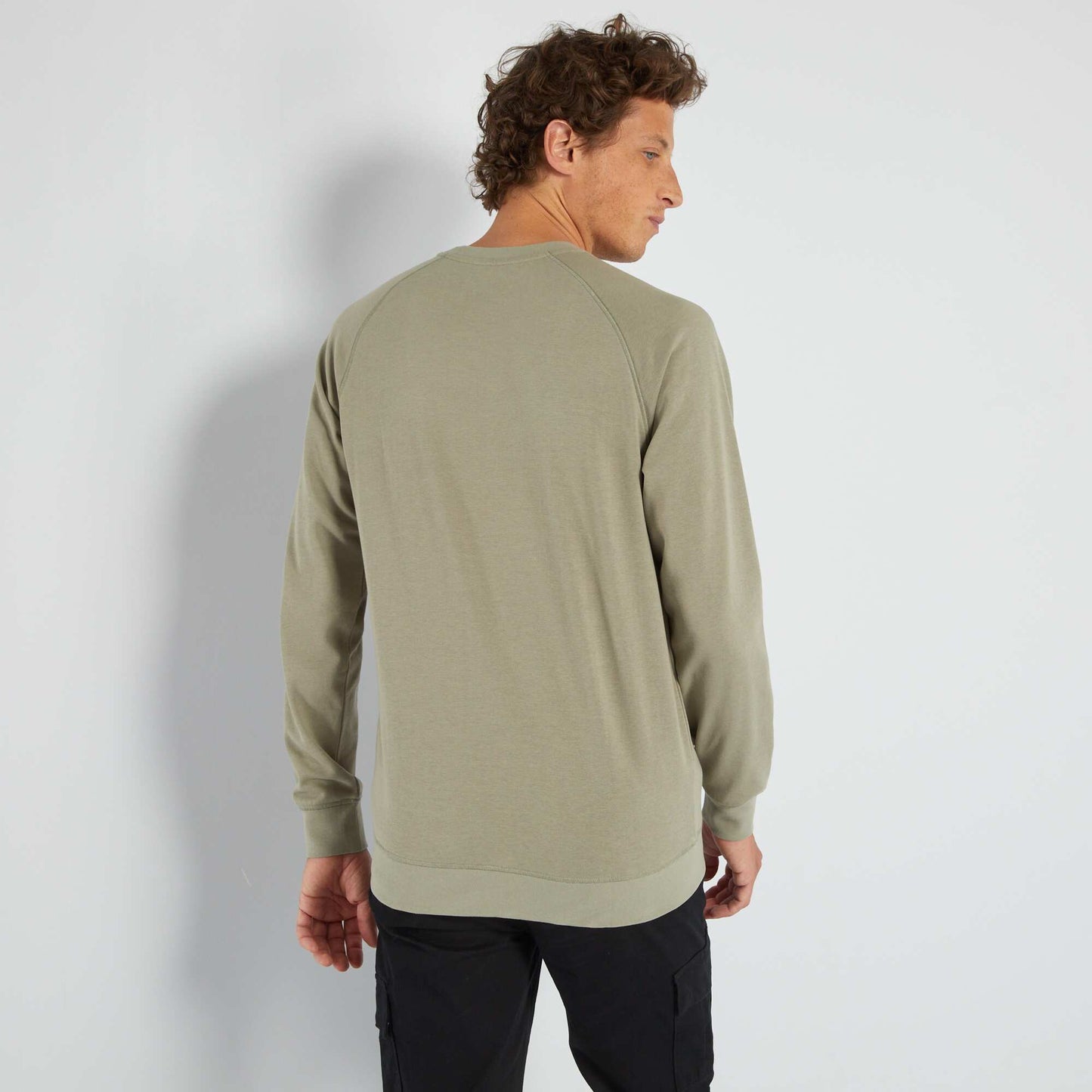 Sweat uni en molleton Vert