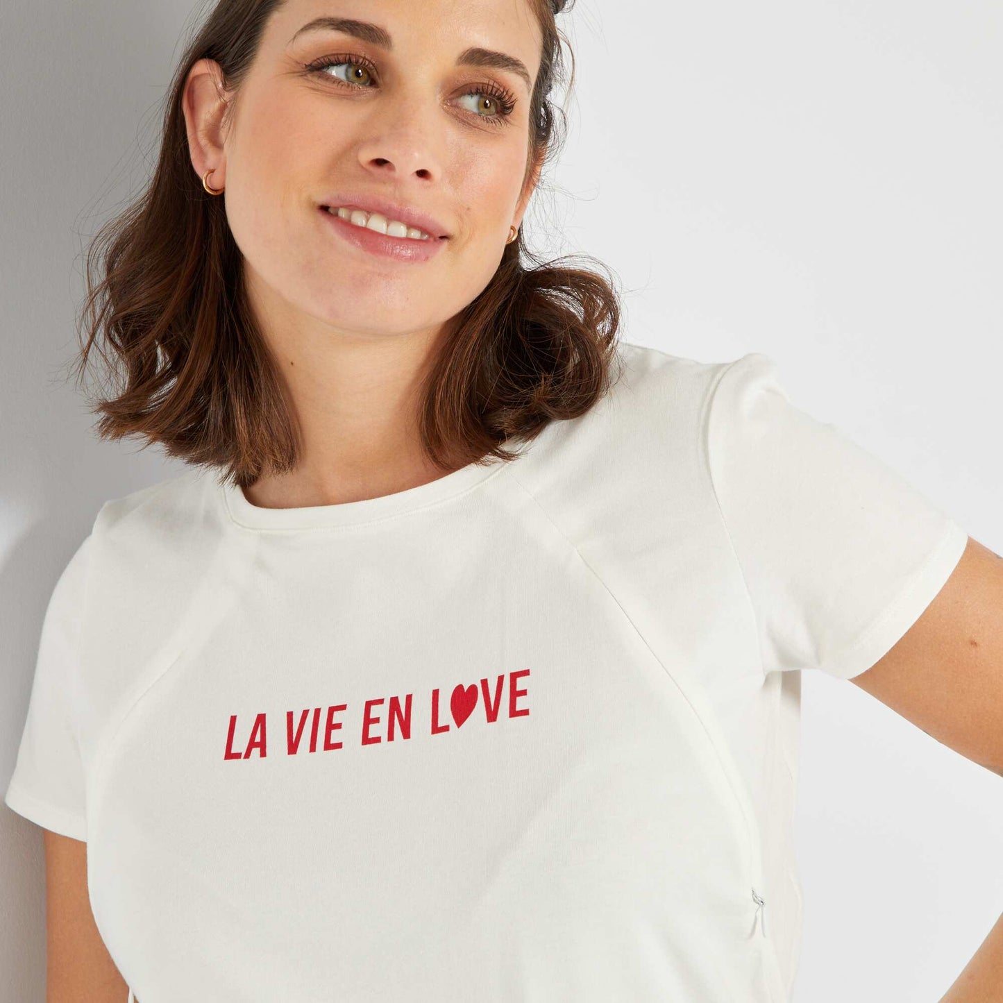 T-shirt d'allaitement Blanc La Vie en Love