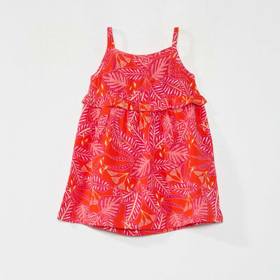 Robe avec fines bretelles Rouge rose