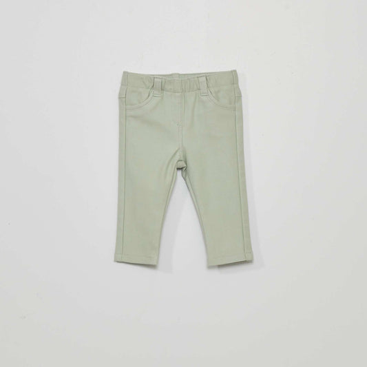 Pantalon tregging uni vert cendr