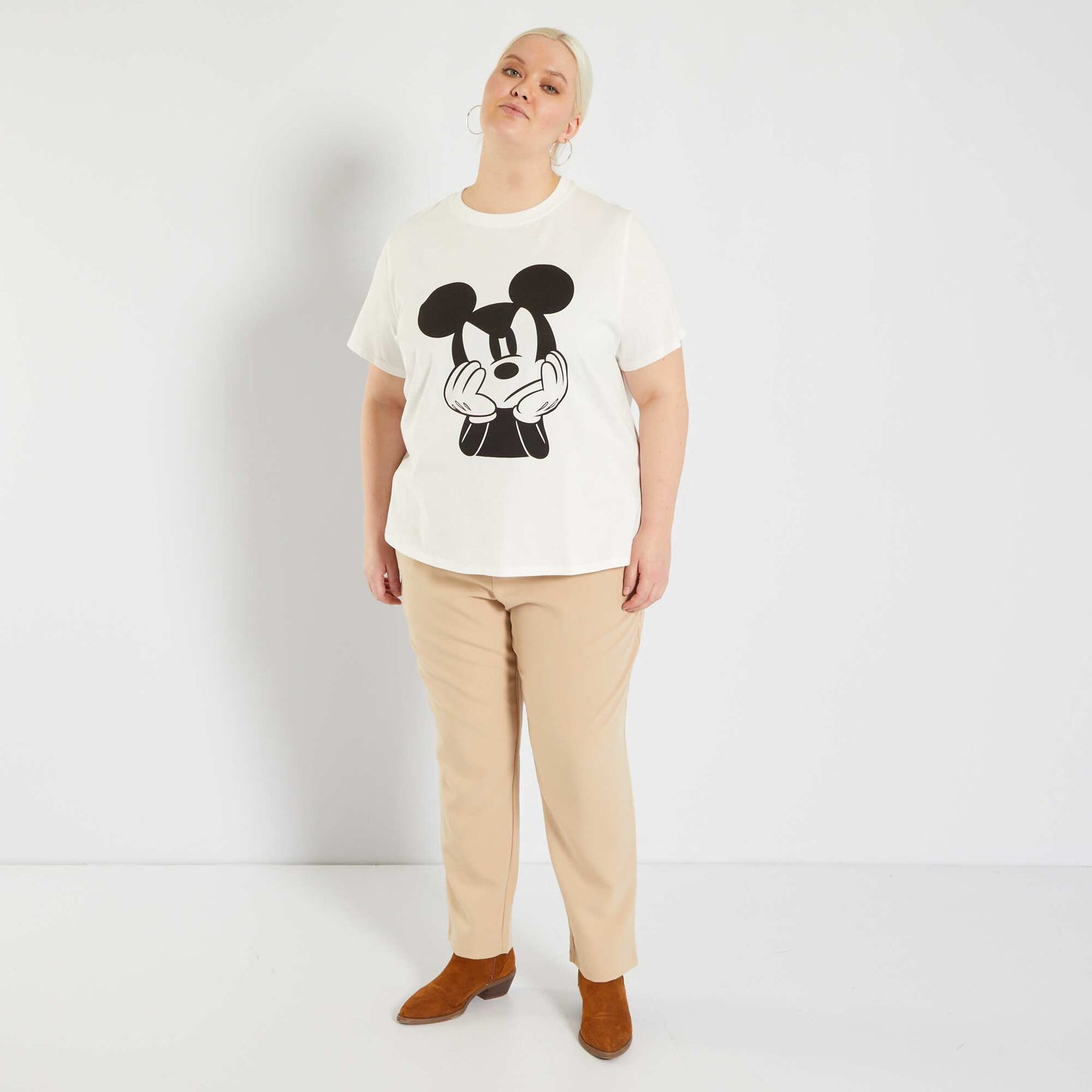 T-shirt en coton 'Mickey' Blanc