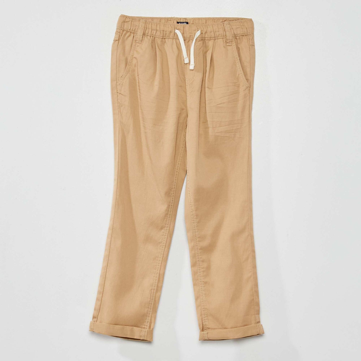 Pantalon en tencel avec taille lastique Beige