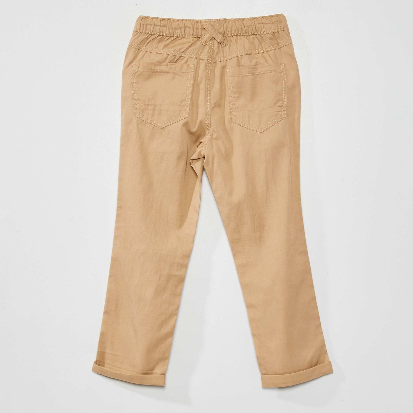 Pantalon en tencel avec taille lastique Beige