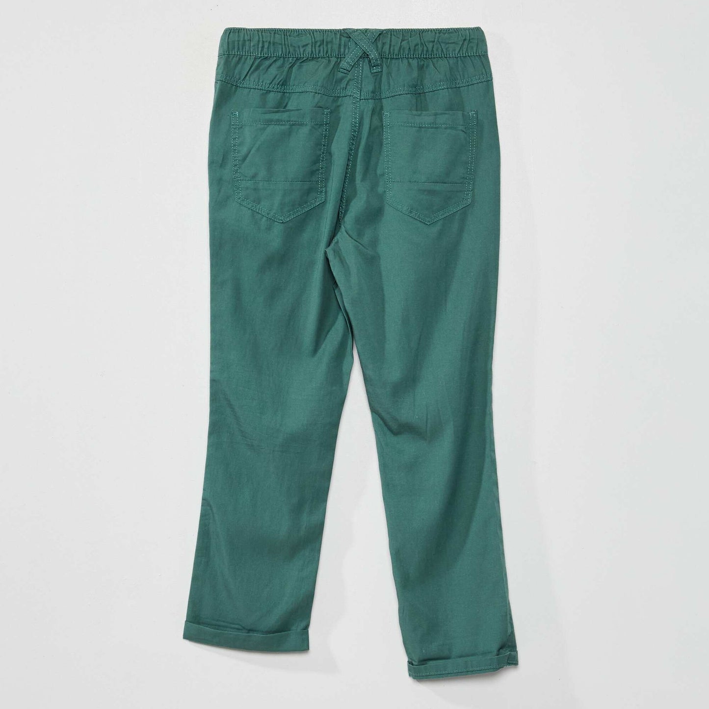 Pantalon en tencel avec taille lastique vert de gris