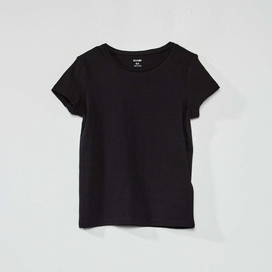 T-shirt en jersey uni noir